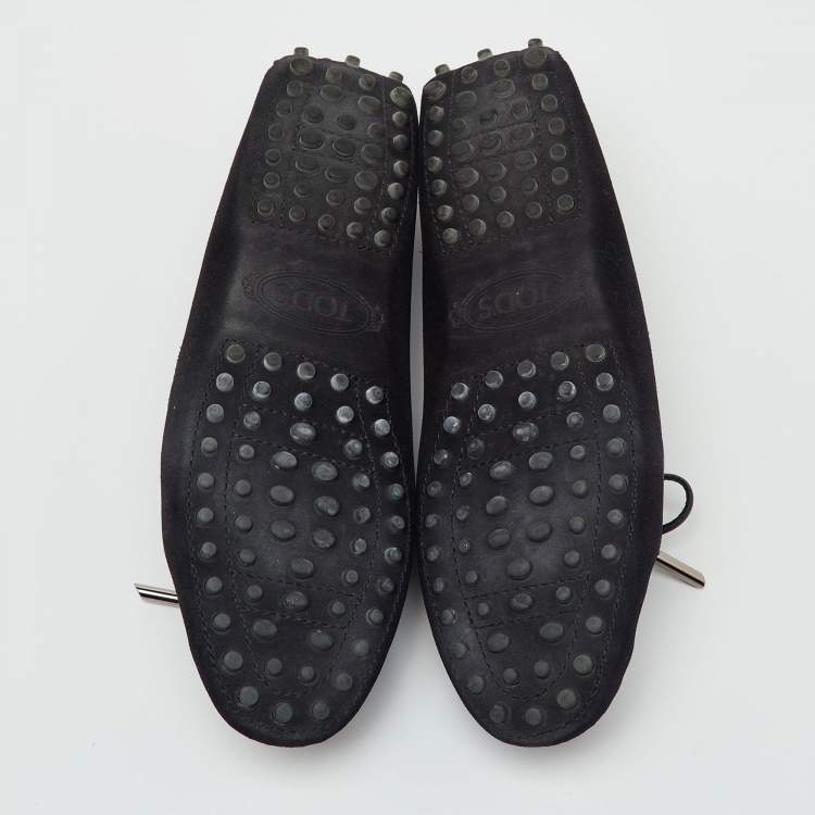 Pre Owned Tod's Black Suede Penny Loafers Size 36