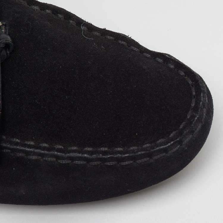 Pre Owned Tod's Black Suede Penny Loafers Size 36