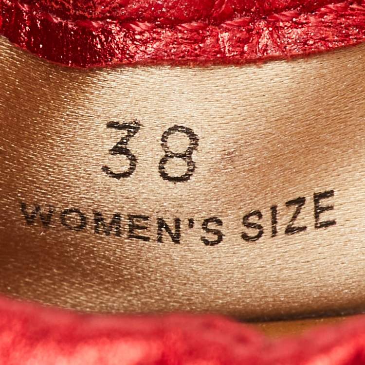 Pre Owned Tod’s For Ferrari Red Patent Leather and Satin Scrunch Ballet Flats Size 38