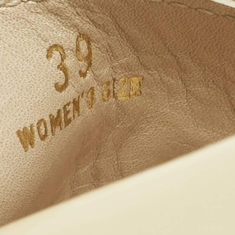 Pre Owned Tod's Blush Cream/White Patent and Leather Fringe Detail Loafers Size 39