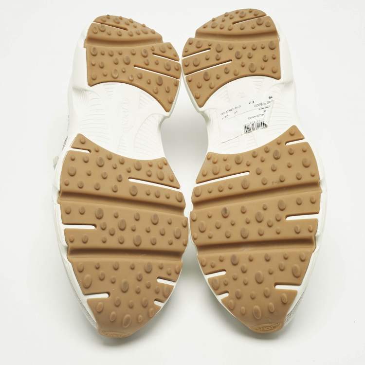 Pre Owned Tod's Grey/White Knit Fabric Kate Slip On Sneakers Size 39