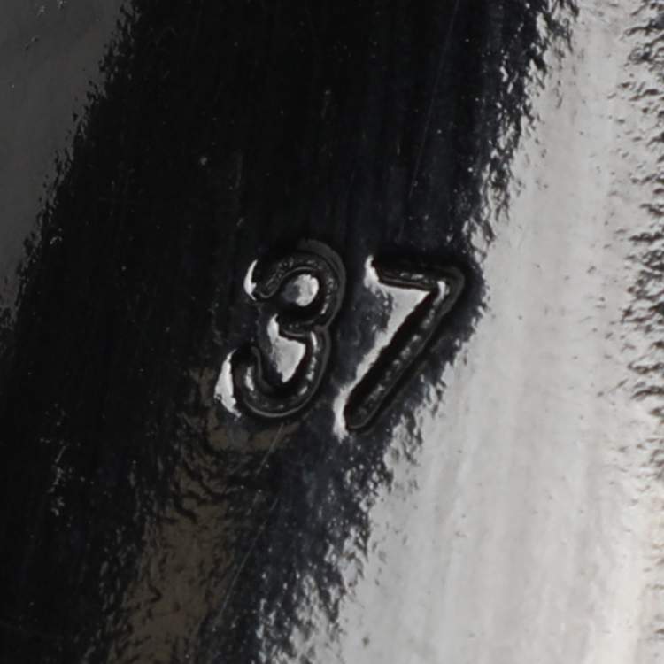 Pre Owned Tod's Black Leather Penny Peep Toe Pumps Size 37