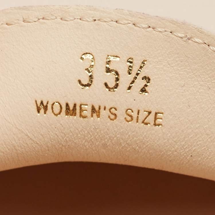 Pre Owned Tod's Beige Leather Slip On Loafers Size 35.5