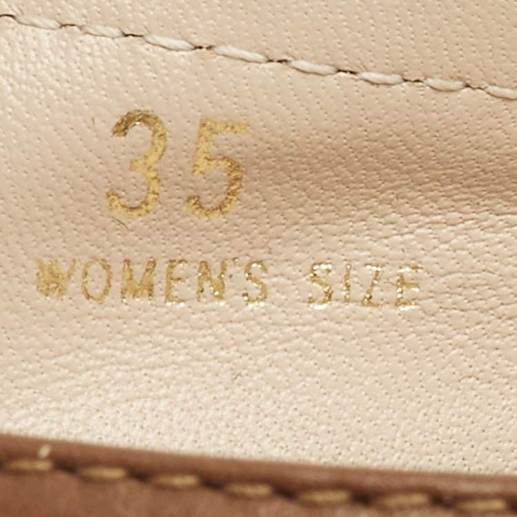 Pre Owned Tod's Brown Leather Loafers Slingback Pumps Size 35