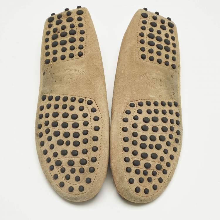 Pre Owned Tod's Brown Suede Gommini Driver Loafers Size 35