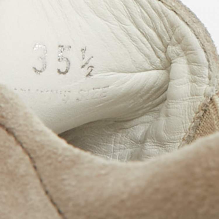 Pre Owned Tod's  Light Grey Suede Fringe Detail Slip On Sneakers Size 35.5