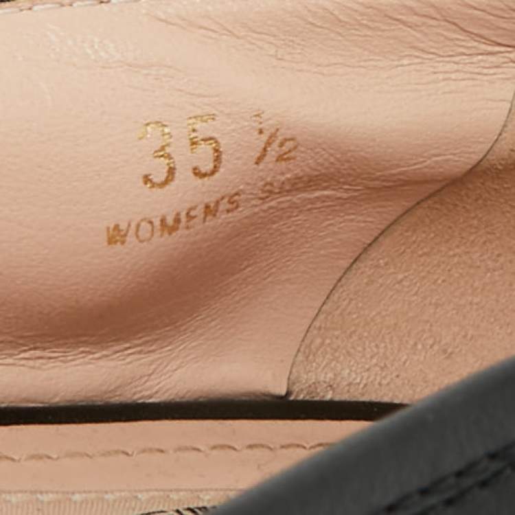 Pre Owned Tod's Size 35.5 Black Leather Pointed Toe Ballet Flats