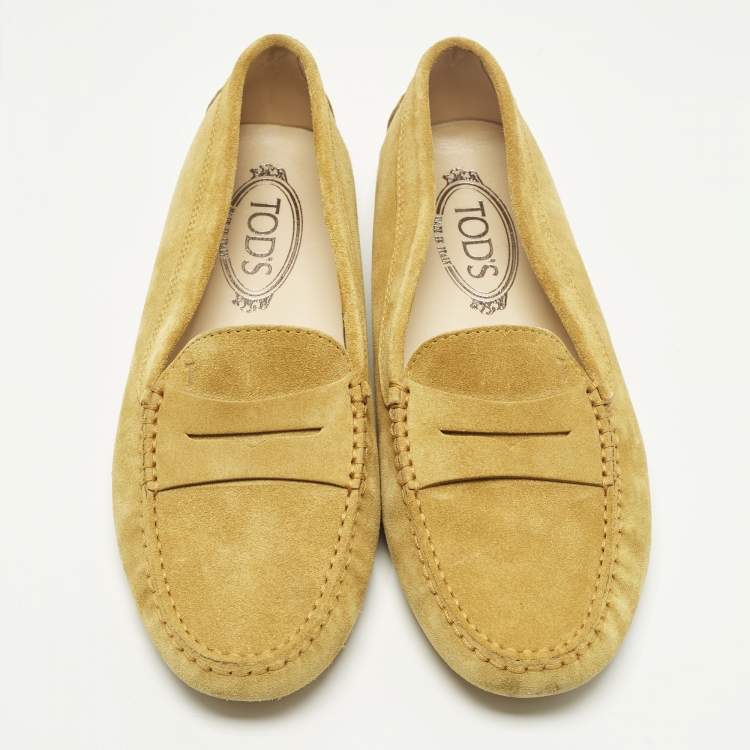 Pre Owned Tod's Gommino Size 38 Brown Suede Penny Loafers