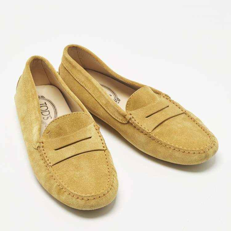 Pre Owned Tod's Gommino Size 38 Brown Suede Penny Loafers