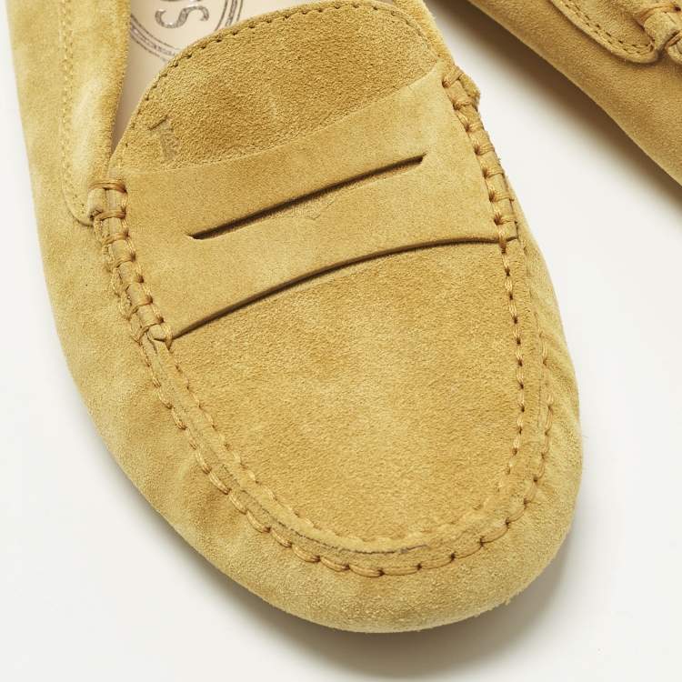 Pre Owned Tod's Gommino Size 38 Brown Suede Penny Loafers