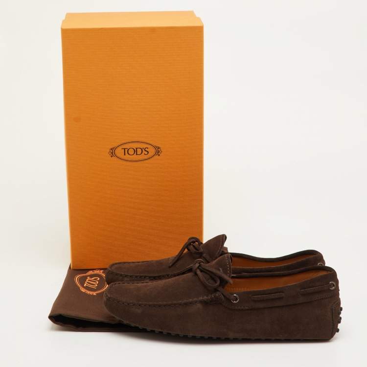 Pre Owned Tod's Size 42 Brown Gommino Suede Driver Loafers