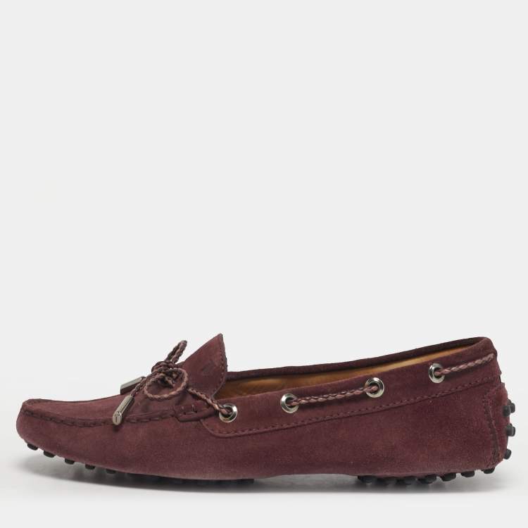 مملوكة مسبقًا Tod's Size 36.5 Purple Suede Driver Loafers