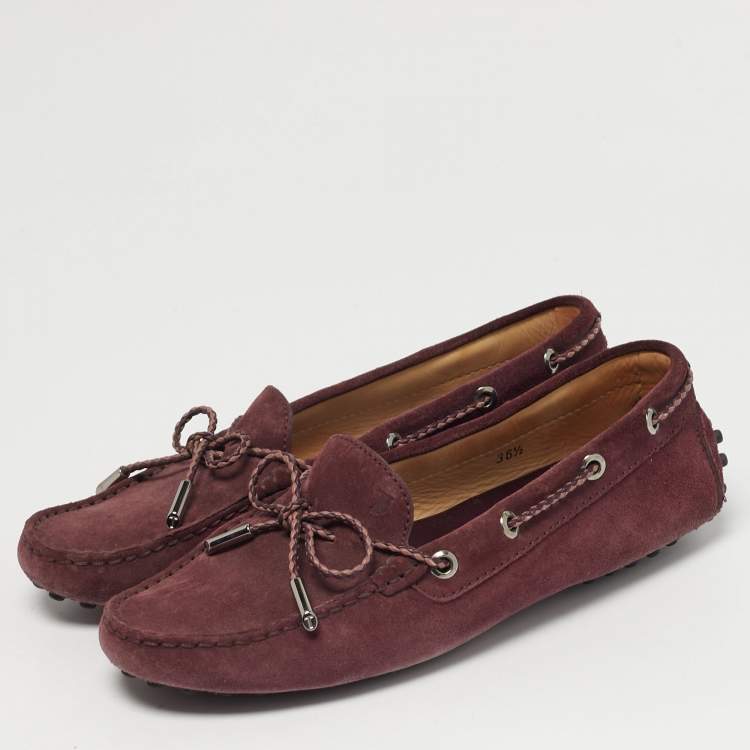 مملوكة مسبقًا Tod's Size 36.5 Purple Suede Driver Loafers