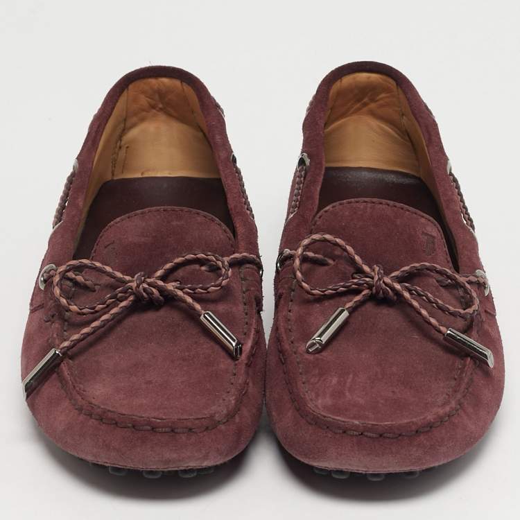 مملوكة مسبقًا Tod's Size 36.5 Purple Suede Driver Loafers
