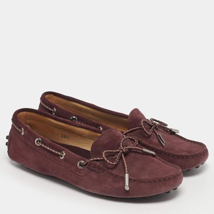 مملوكة مسبقًا Tod's Size 36.5 Purple Suede Driver Loafers