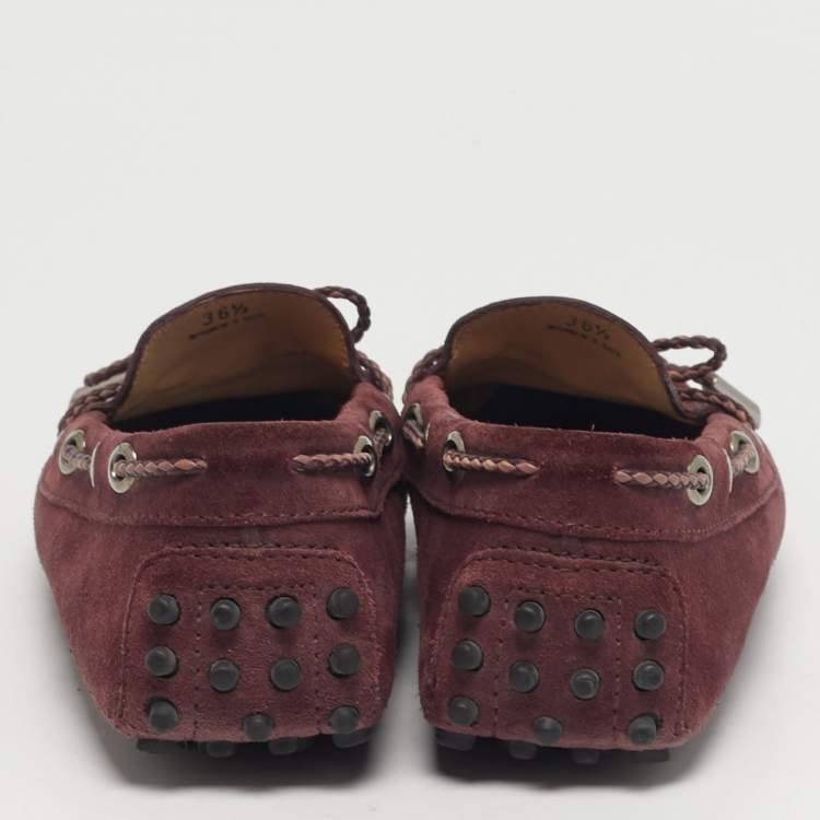 مملوكة مسبقًا Tod's Size 36.5 Purple Suede Driver Loafers