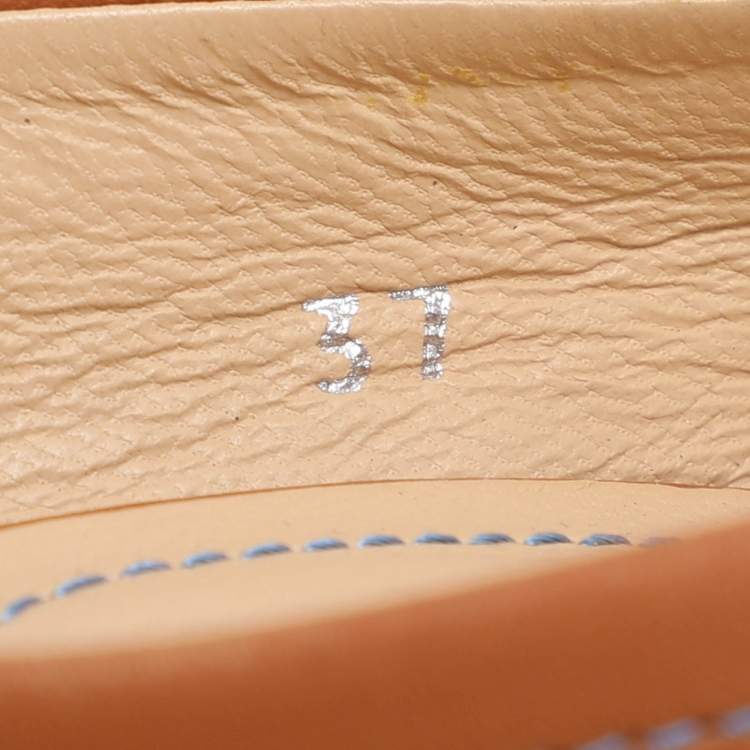 Pre Owned Tod's Size 37 Brown Patent Leather Peep Toe Pumps