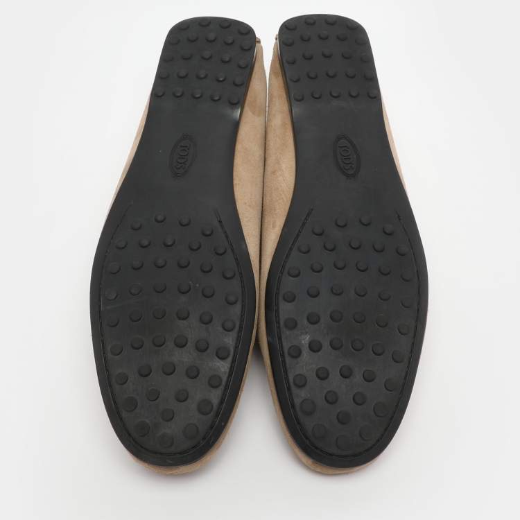 Pre Owned Tod's Gommino Size 37 Beige Suede Flats