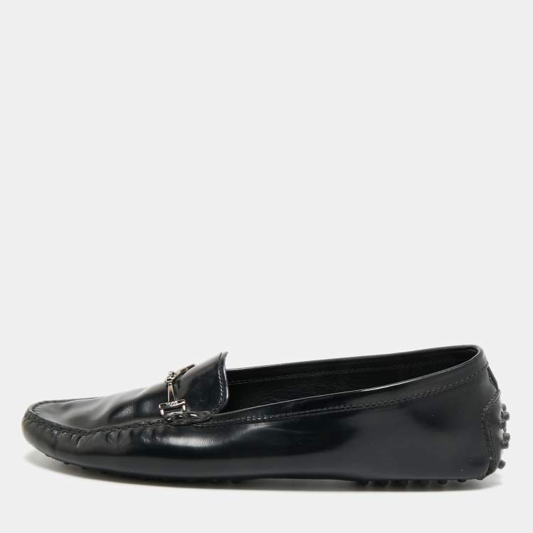 Pre Owned Tod's City Gommino Size 41 Black Leather Loafers