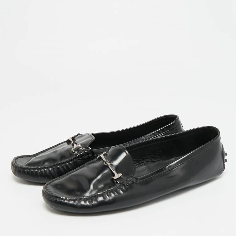 Pre Owned Tod's City Gommino Size 41 Black Leather Loafers