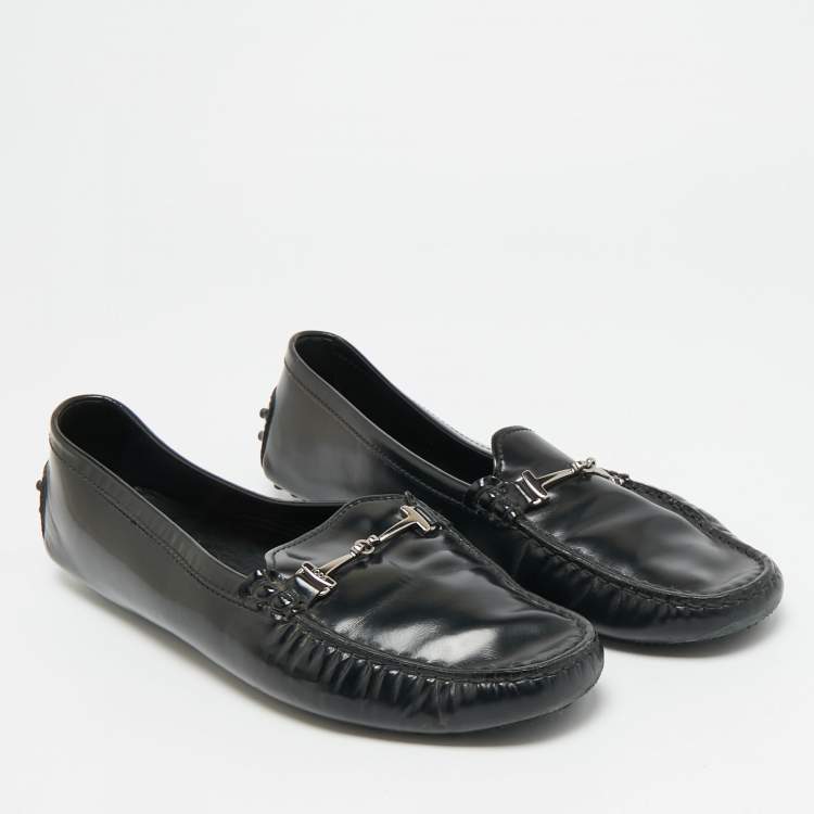 Pre Owned Tod's City Gommino Size 41 Black Leather Loafers