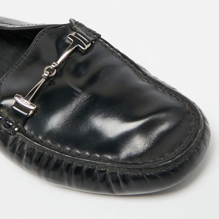 Pre Owned Tod's City Gommino Size 41 Black Leather Loafers
