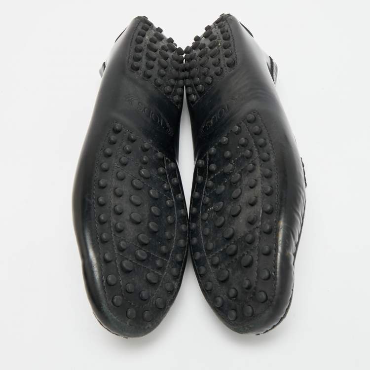 Pre Owned Tod's City Gommino Size 41 Black Leather Loafers