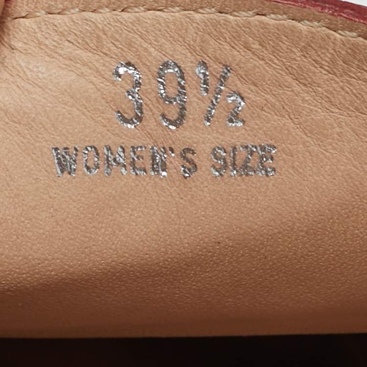 Pre Owned Tod's Size 39.5 Red Croc Embossed Patent Leather Penny Loafers