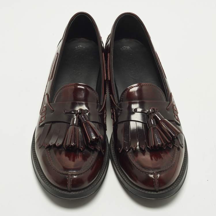 Pre Owned Tod's Kiltie Size 39 Leather Tassel Loafers