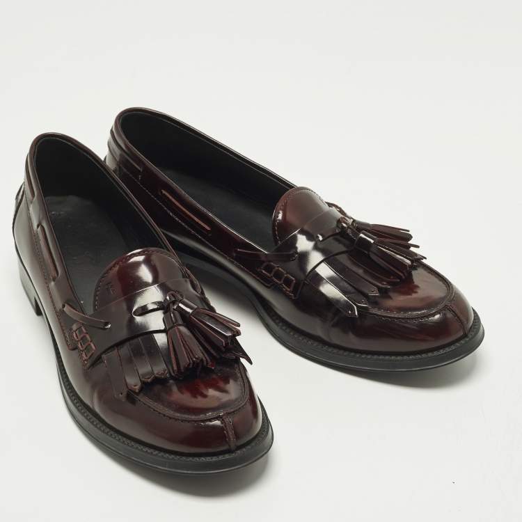 Pre Owned Tod's Kiltie Size 39 Leather Tassel Loafers