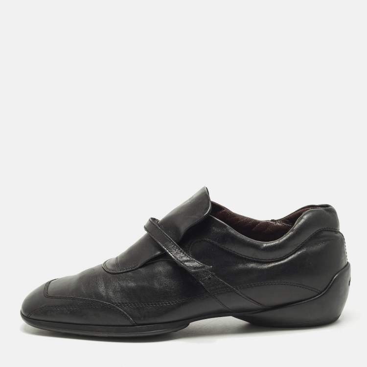 Pre Owned Tod's Size 39 Black Leather Donna Scarpe Loafers