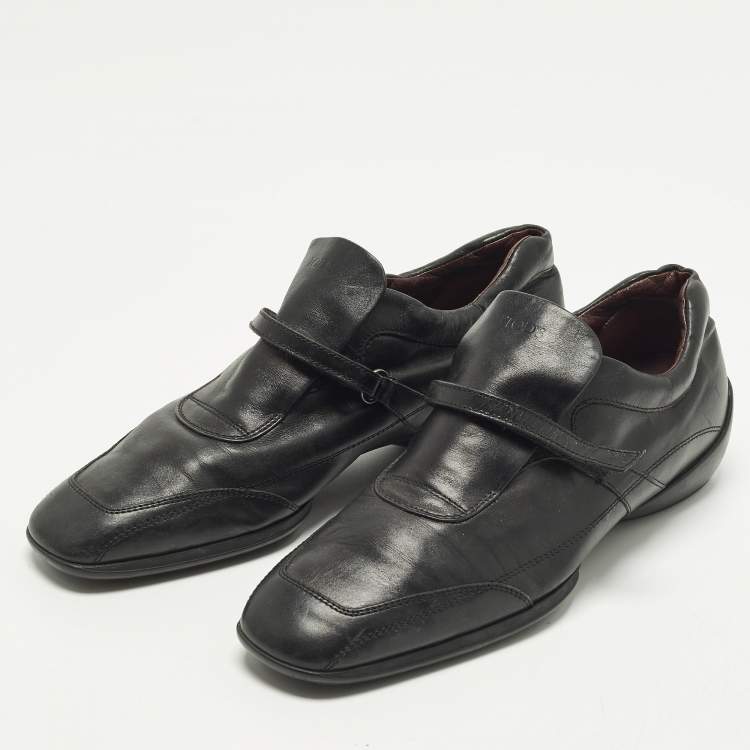 Pre Owned Tod's Size 39 Black Leather Donna Scarpe Loafers