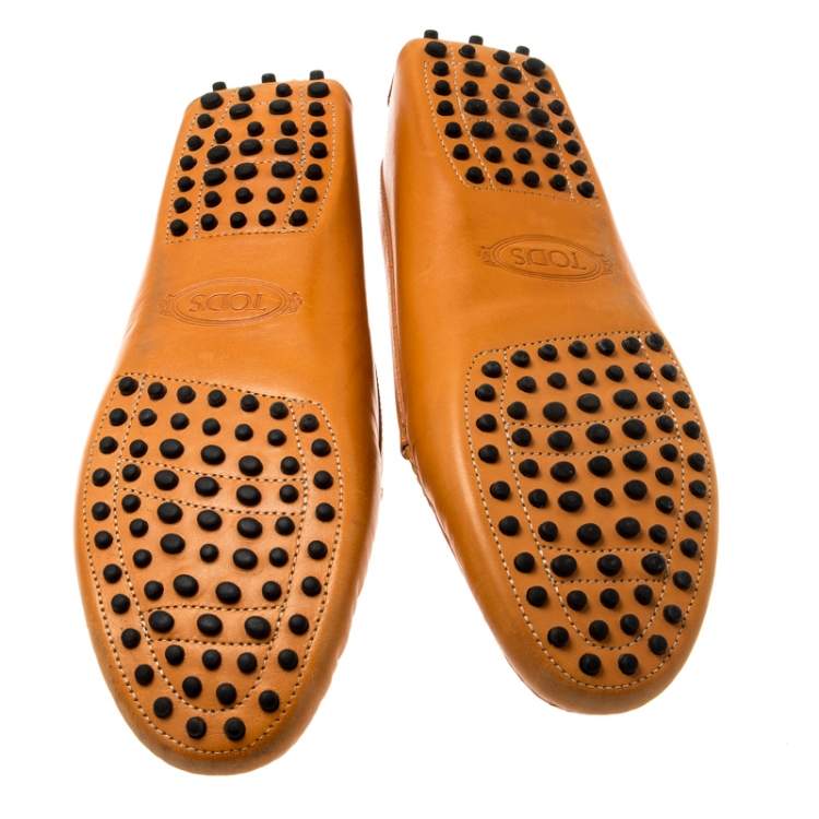 Pre Owned Tod’s Alphonso Yellow Leather Penny Loafers Size 41.5