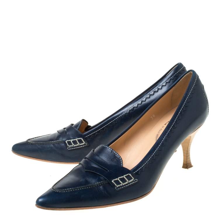 pointed toe penny loafers