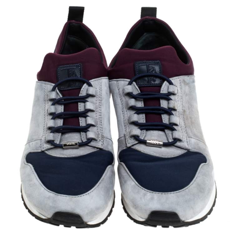 Pre Owned Tod's Multicolor Suede and Nylon Lace Sneakers Size 38