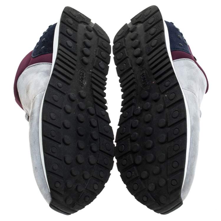 Pre Owned Tod's Multicolor Suede and Nylon Lace Sneakers Size 38
