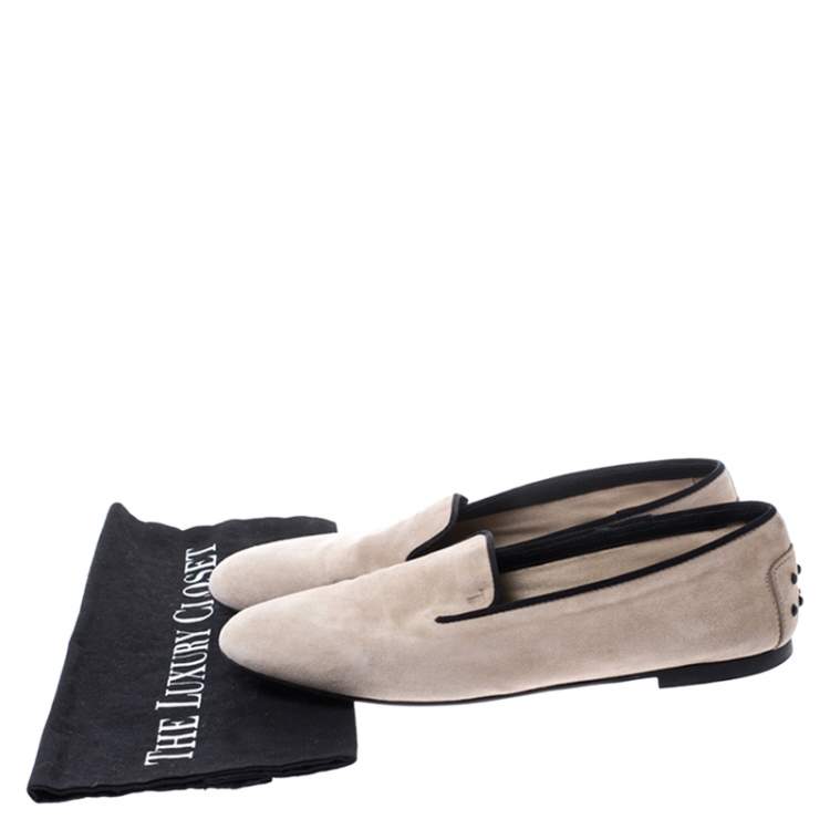مملوكة مسبقًا Tod's Beige Suede Slip On Loafers Size 38