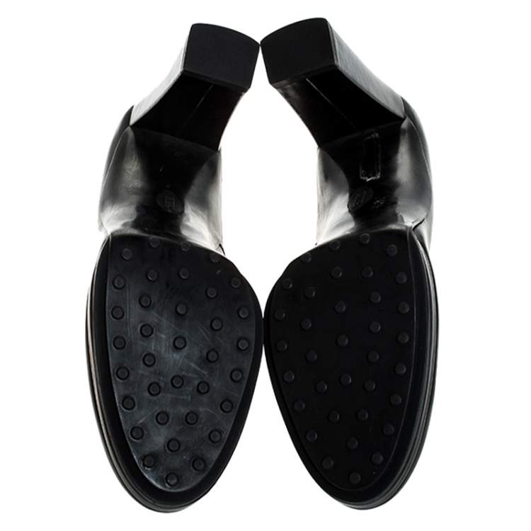 Pre Owned Tod's Black Leather Pumps Size 40.5
