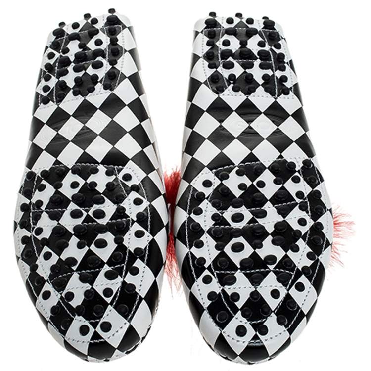 Pre Owned Tod's Multicolor Leather and Fur Gommino Circus Loafers Size 40