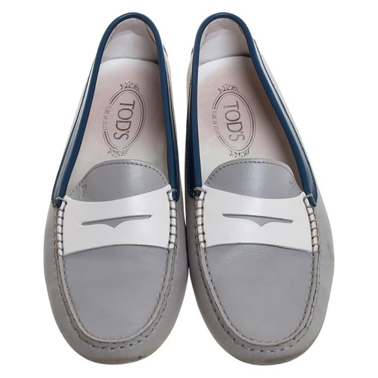 Pre Owned Tod's Multicolor Leather Penny Loafers Size 40