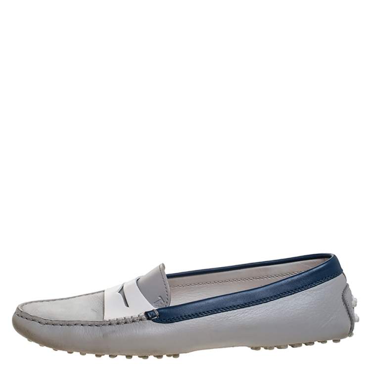 Pre Owned Tod's Multicolor Leather Penny Loafers Size 40