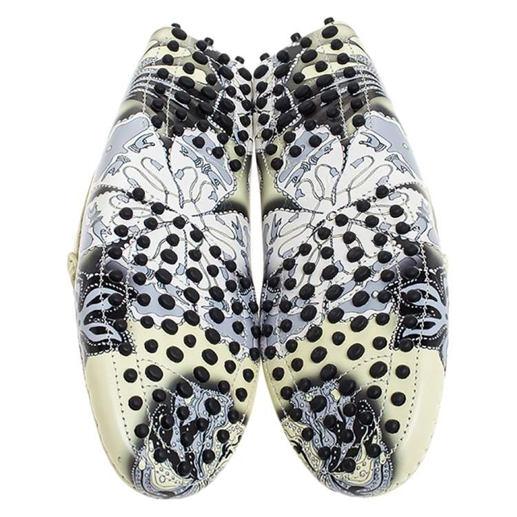 Pre Owned Tod's Multicolor Floral Print Leather Loafers Size 37