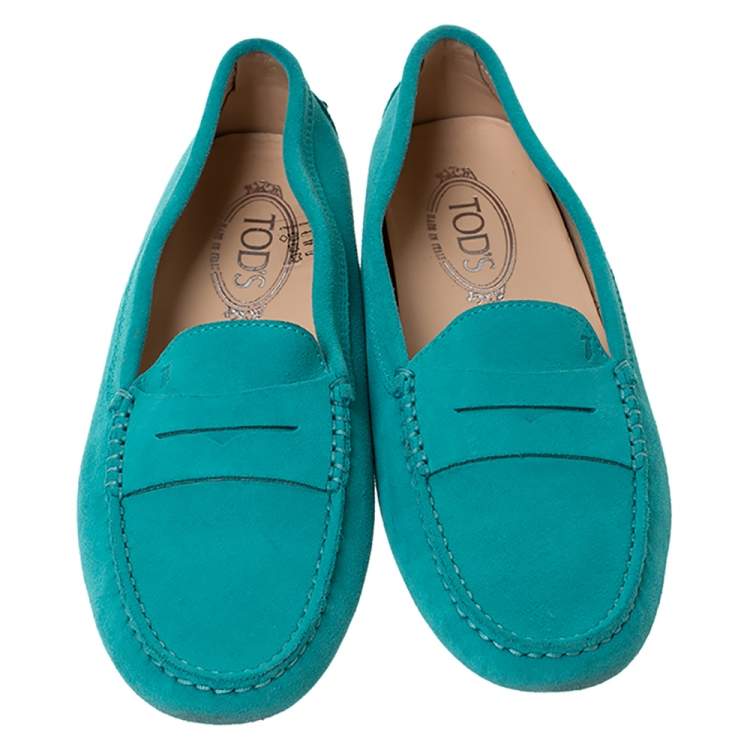 mint green loafers