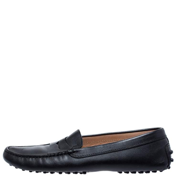 Pre Owned Tod's Black Leather Penny Loafer Size 39