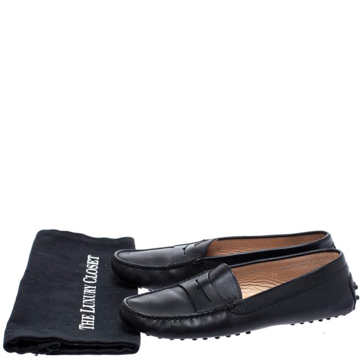 Pre Owned Tod's Black Leather Penny Loafer Size 39