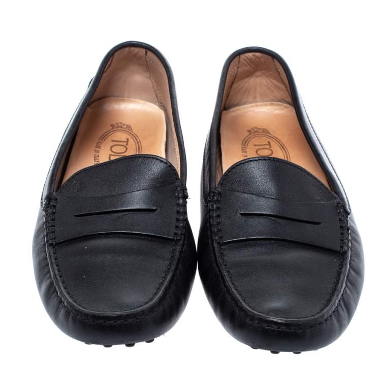 Pre Owned Tod's Black Leather Penny Loafer Size 39