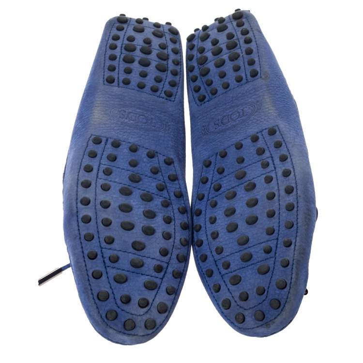 Pre Owned Tod's Blue Nubuck City Gommino Loafers Size 39