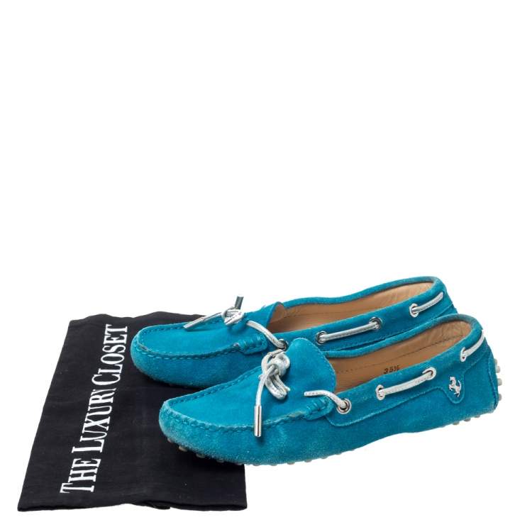 teal blue loafers