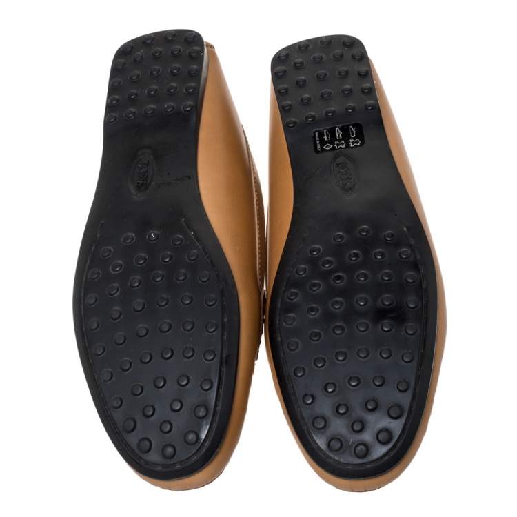 Pre Owned Tod's Tan Leather Penny Loafers Size 38