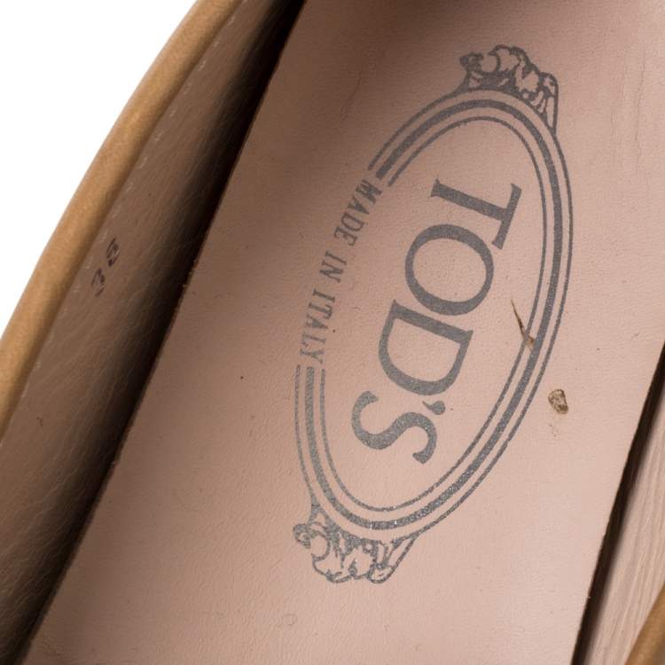Pre Owned Tod's Tan Leather Penny Loafers Size 38